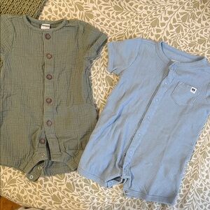 Carter's Light Blue Baby Romper BUNDLE